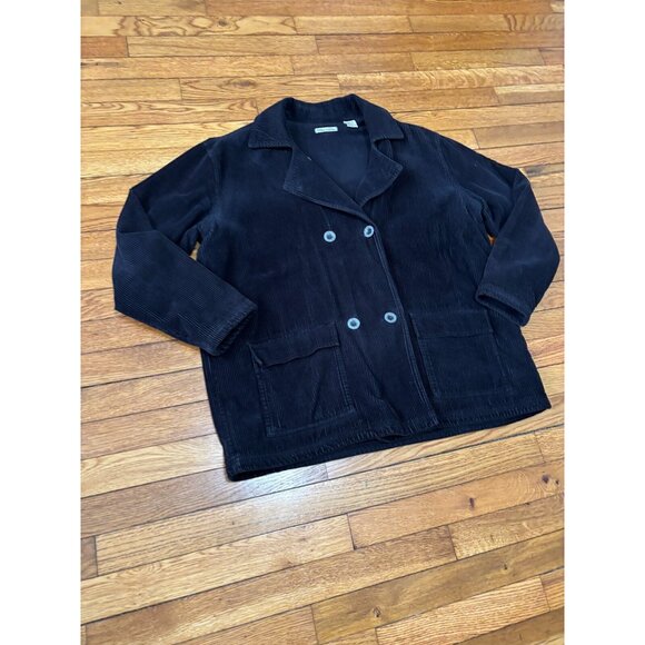 Mod-o-doc Womens Corduroy Jacket Sz 2 Shacket Black Fleece Lined Button Up - Picture 2 of 7